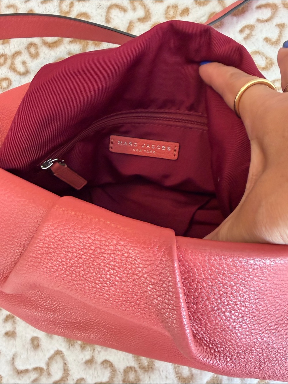 Marc Jacobs Dusty Pink Natasha Fold Over 
Crossbody Bag With Adjustable Strap - Picture 6 of 12